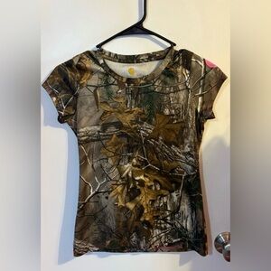Carhartt Kids Pink Logo Camouflage T-Shirt